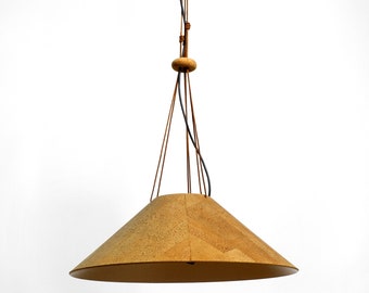 Lámpara de techo de corcho de gran tamaño, muy poco común, de M-Design, años 70 | Diseño de Willhelm Zanoth e Ingo Maurer