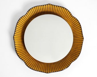 Large, very beautiful illuminated 70s ceramic wall mirror