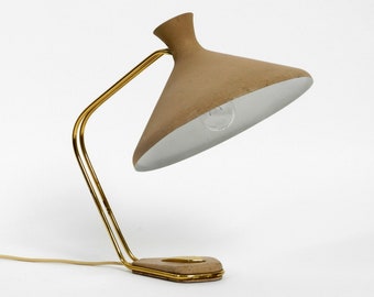 Exceptionnelle grande lampe de table allemande moderne du milieu du siècle en laiton et en métal