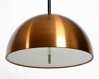 Rare original 1970s Space Age Staff pendant lamp with copper shade in mint condition