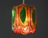 Extraordinary 60s Italian Pop Art pendant lamp made of heavy Plexiglas
