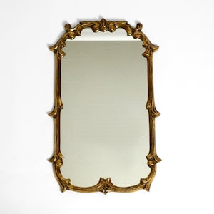 Beautiful Mid Century Modern wood gilded wall mirror