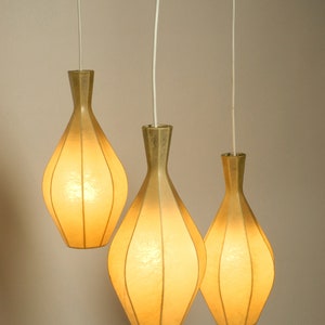 Beautiful Mid Century Cocoon cascade ceiling lamp with 3 large shades image 6