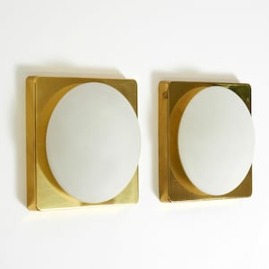 Two 1970s brass wall lamps by Rolf Krüger for Heinz Neuhaus Leuchten