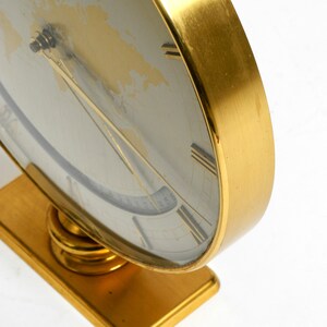 Rare large heavy mechanical Mid Century brass world time clock by Heinrich Johannes Möller for Kienzle image 6