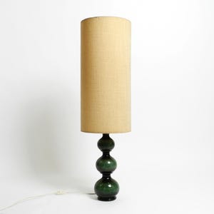 Beautiful 1960s large ceramic table or floor lamp in green and black by Kaiser Leuchten
