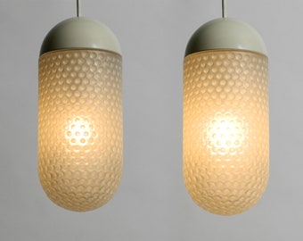 Pair of 1960s Putzler glass pendant lamps in Space Age Design