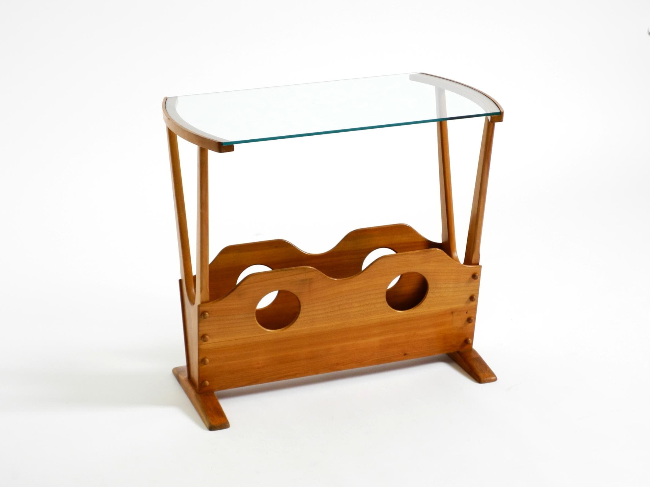 Beautiful Mid-century Modern Side Table With Magazine Rack, Made