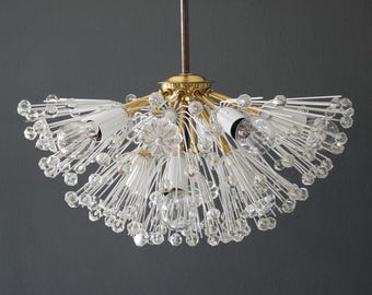 Lámpara de techo de latón con forma de diente de león de Emil Stejnar, de mediados de siglo, para Rupert Nikoll