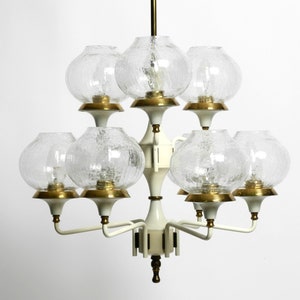 Beautiful 1960s brass glass Tulipan ceiling lamp by Hans Agne Jakobsson