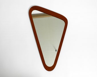 Stunning Scandinavian 1950s large asymmetrical triangle teak wall mirror