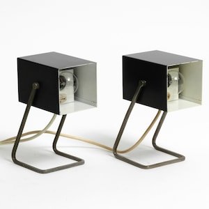 Pair of beautiful Mid Century Modern metal lamps from Kaiser Leuchten