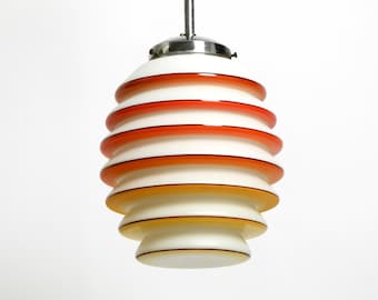 Beautiful rare original glass ceiling lamp from the 1930s