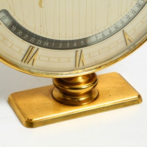 Rare large heavy mechanical Mid Century brass world time clock by Heinrich Johannes Möller for Kienzle image 7