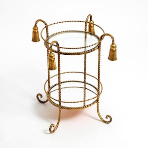 Beautiful small Italian Mid Century Regency side table made of gilded iron by Li Puma Firenze