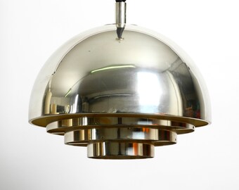 Beautiful, rare Mid Century ceiling lamp by the Vereinigte Werkstätten completely silver-plated