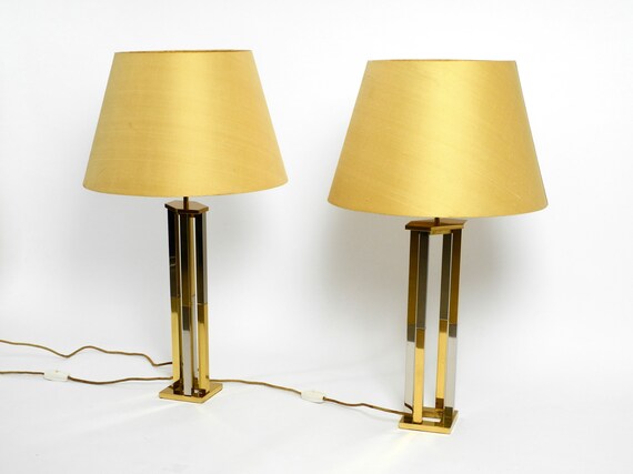 Pair of Very Rare 1970s XXL Brass Table Lamps From Vereinigte