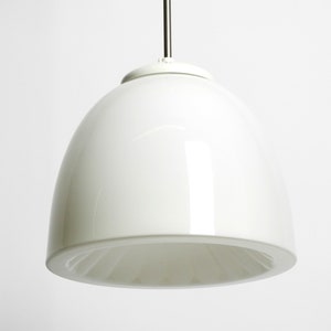 Beautiful large original Mid Century Bauhaus opal glass ceiling lamp