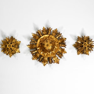 Set of three beautiful 1960s Italian ceiling or wall lamps by Banci Firenze Italy