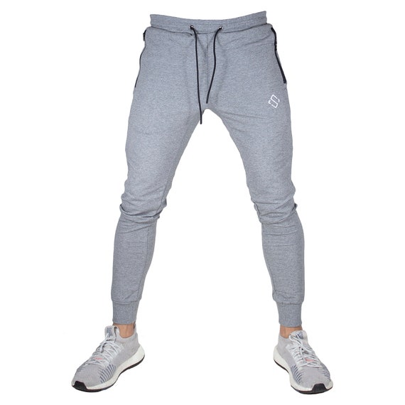 Men's Slim Fit Joggers With Zipper Pockets Athletic Workout Pants 