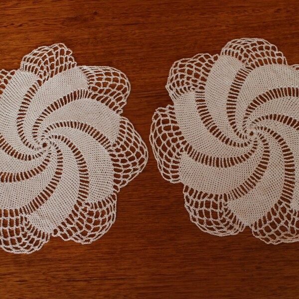 Set of two handmade doilies