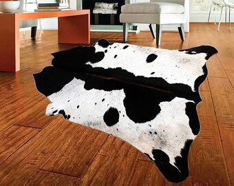 NEW LARGE 100% COWHIDE LEATHER RUGS TRICOLOR COW HIDE SKIN CARPET AREA 15-35SQFT 