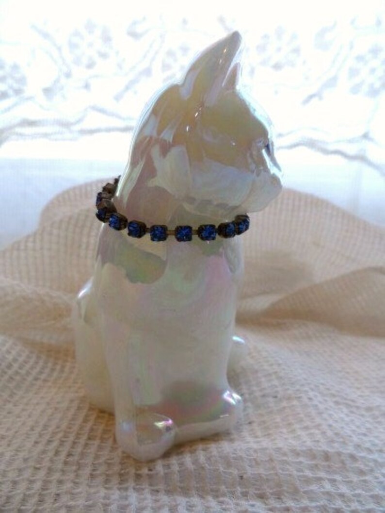FENTON Art Glass Sitting Cat Figurine Iridescent Carnival | Etsy