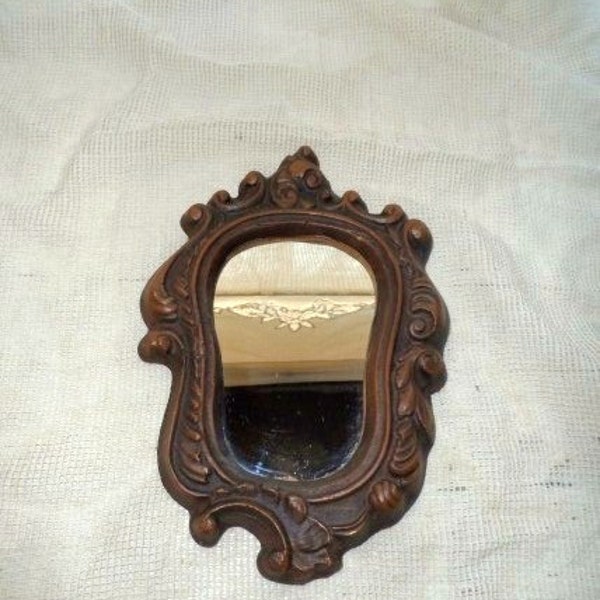 Lovely Retro Decorative Mirror- Fancy Scroll Design- Authentic Vintage Home Decor- Highly Detailed Mirror