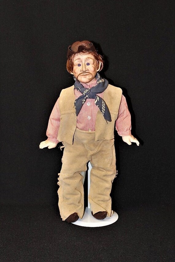 COWBOY DOLL-Standing Western Doll-Authentic Clothes-Suede | Etsy