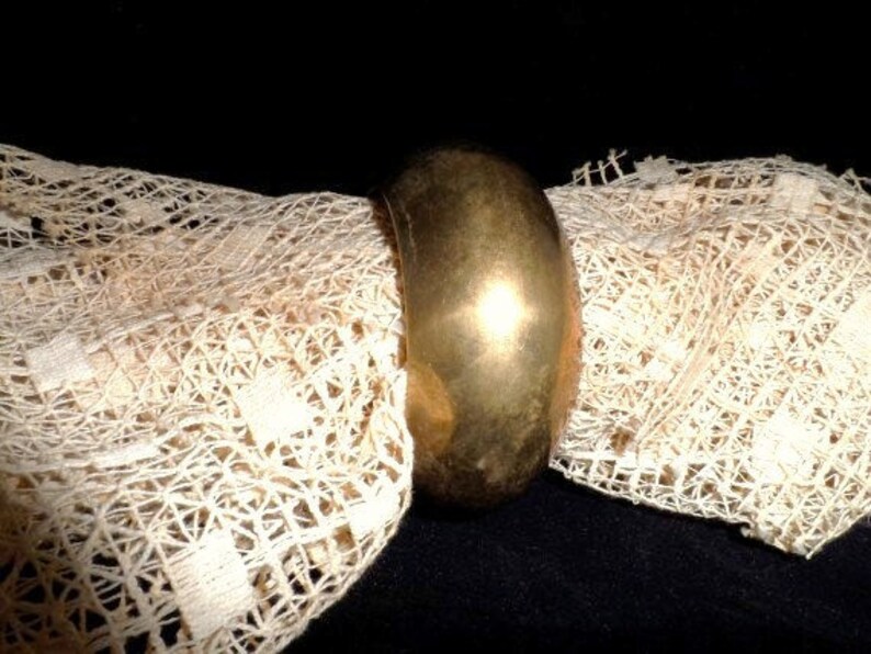 Wide Solid Brass Bangle Bracelet-Aged Patina-Vintage Bohemian Accessory-Cuff Bracelet-Costume Jewelry-Numbered-Orphaned Treasure-030817B