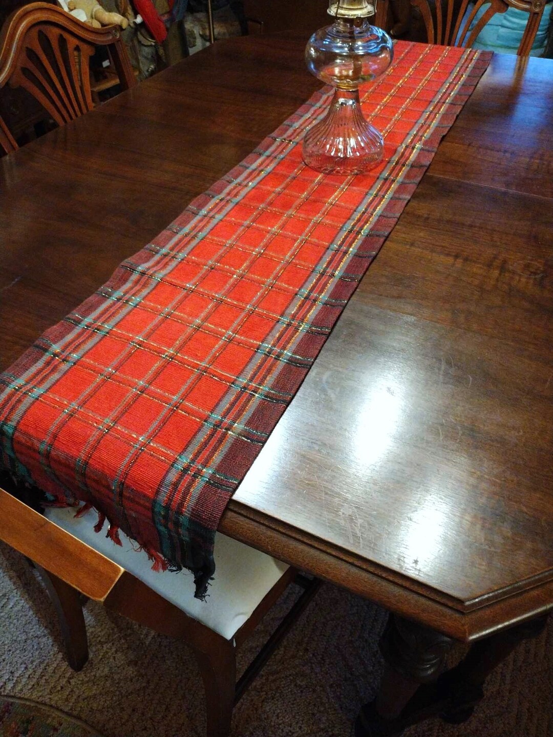 Retro CHRISTMAS TABLE Runnerprimitive Holiday Table Scarf13 X 72 Festive Buffet Runnervintage