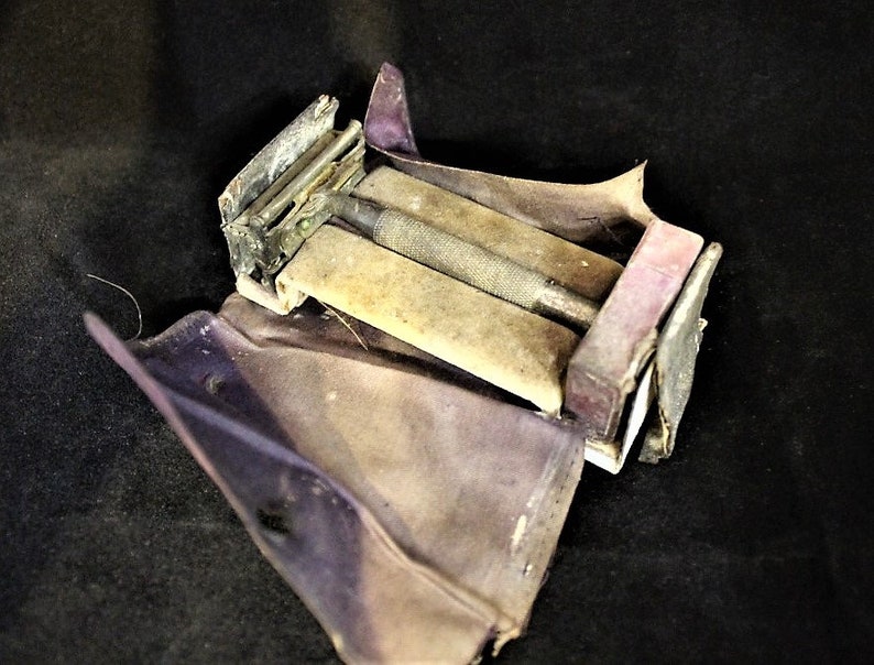 Vintage AUTO STROP Safety Razor auto Strop Valet purple Satin Etsy
