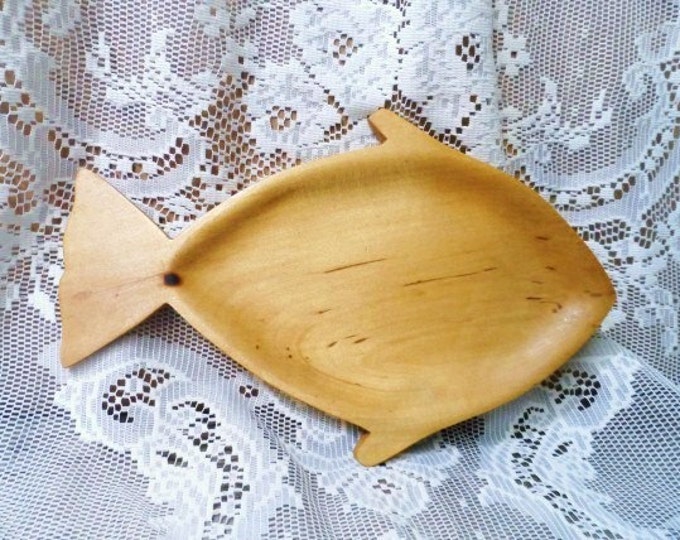Wooden FISH Serving Tray Solid Wood Fish Serving Platter Unique Wooden