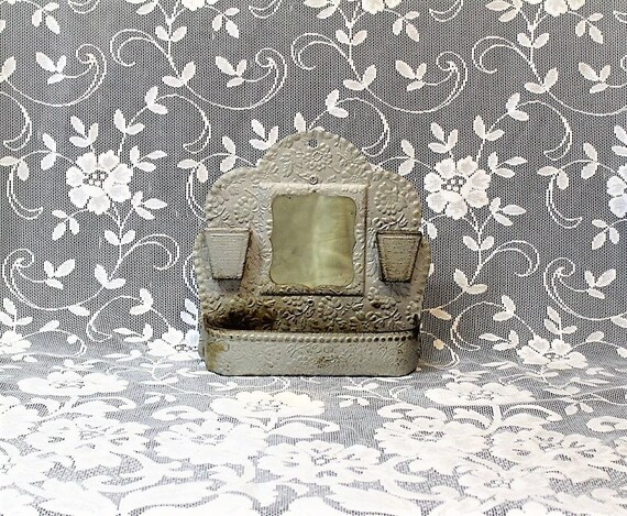 Pressed Metal Shaving Mirror Antique Dresser Top Or Wall Mount Pressed Metal Shaving Mirror Antique