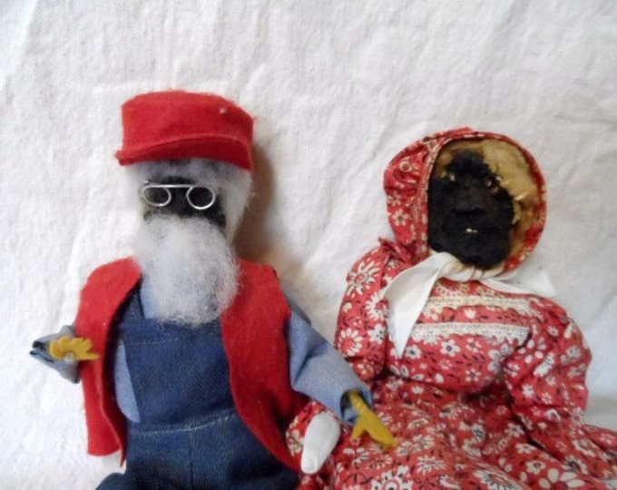 Apple Head Dolls Old Dried Apples Ma & Pa Apple Dolls Vintage Handmade