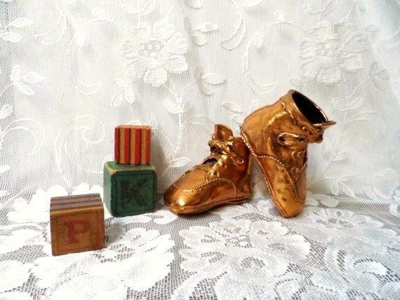 Bronzed BABY SHOES-Bronze Baby Booties 