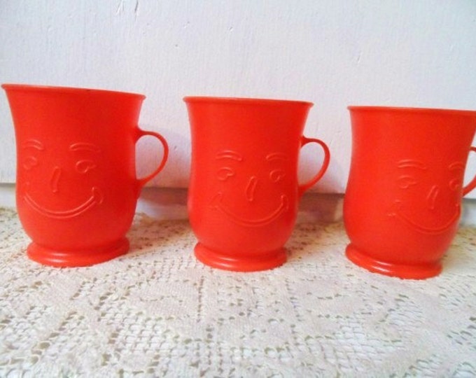 Retro Red KOOL AID Plastic Mugs Cups With Smiling Face Etsy