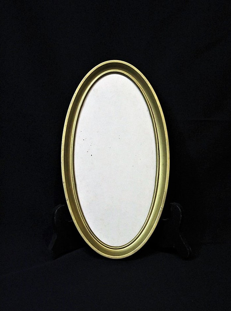 Antique Metal Oval Picture Frame with Glass-Old-Victorian Home Decor-Simple Country Wall Decor-Orphaned Treasure-P011320W