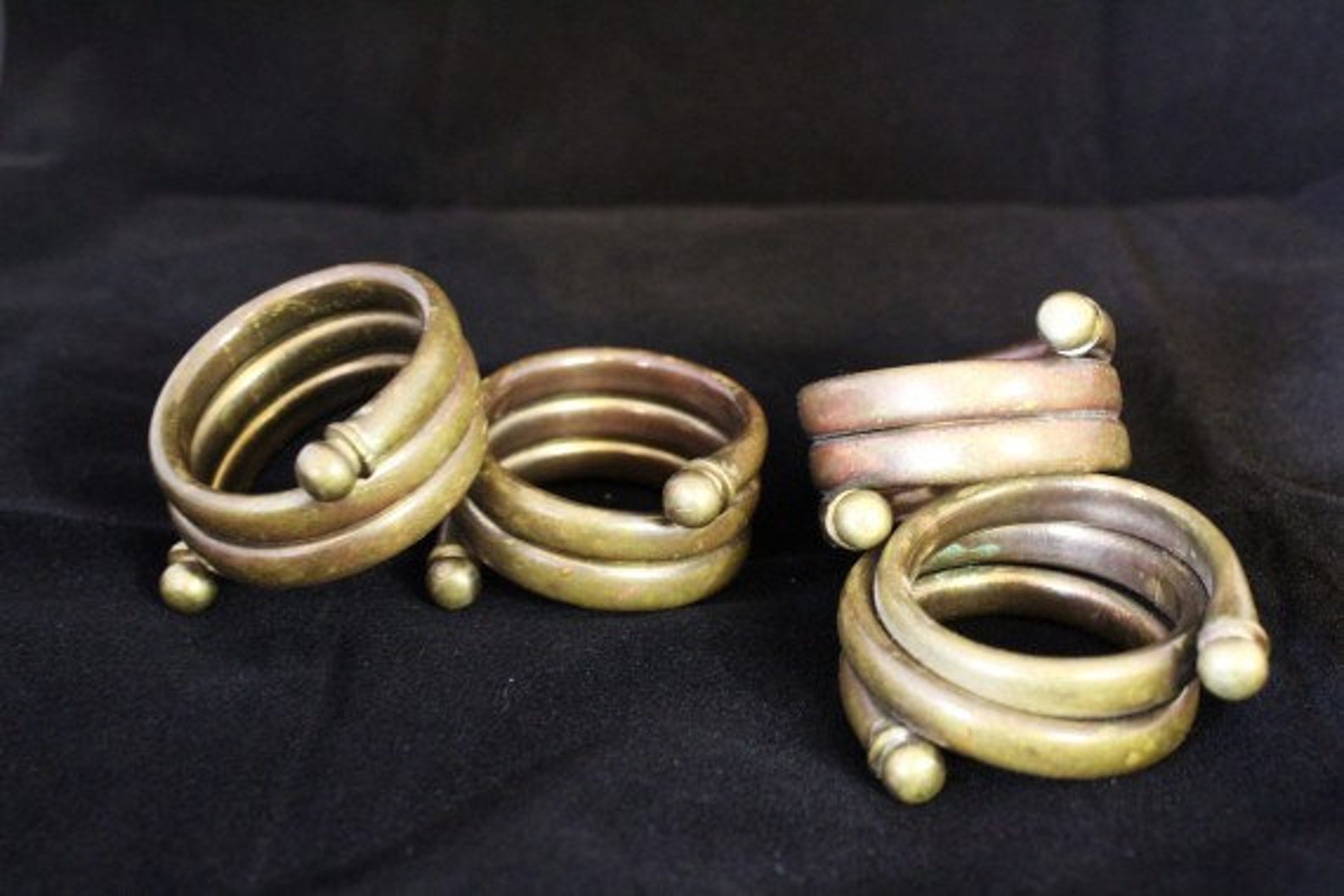 Vintage BRASS NAPKIN Ringsset of 4 Nice Heavy Napkin Etsy