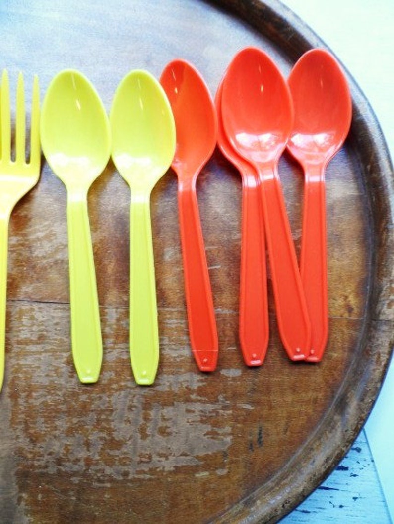 Plastic CutleryBright Orange & Yellow Silverware23 Pieces Etsy