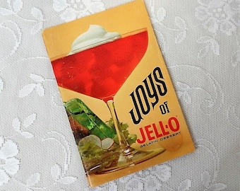 Joys of Jell-O Gelatin Dessert Cookbook -Nostalgic Recipes-Vintage Advertising-Retro Meals-Food-Cooking-Meal Prep-Orphaned Treasure-T041318W