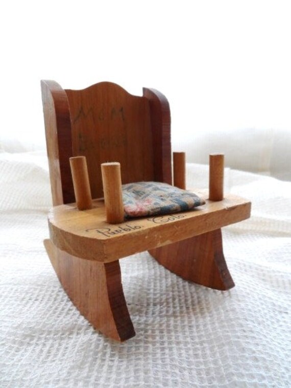 Pin Cushion Rocking Chair from Pueblo Colo. Wood Rocking Etsy