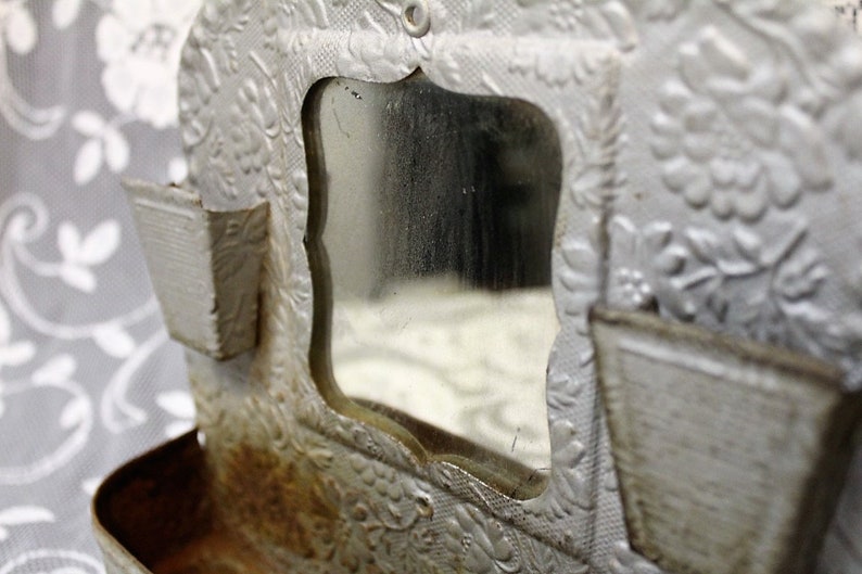 Pressed Metal Shaving MirrorAntique Dresser Top or Wall Mount Etsy