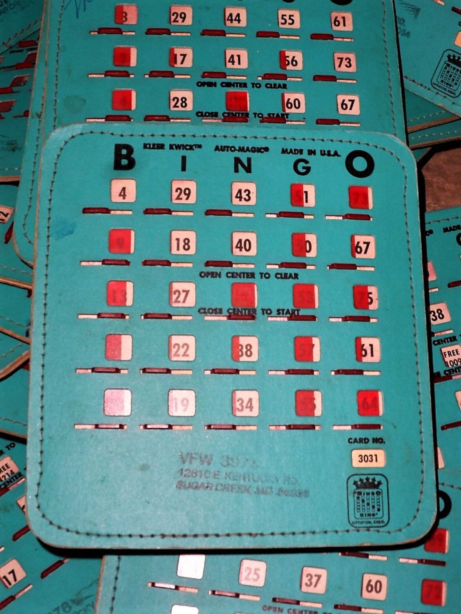 Kleer Kwick Auto Magic BINGO CARDS Shutter Slider Window Etsy