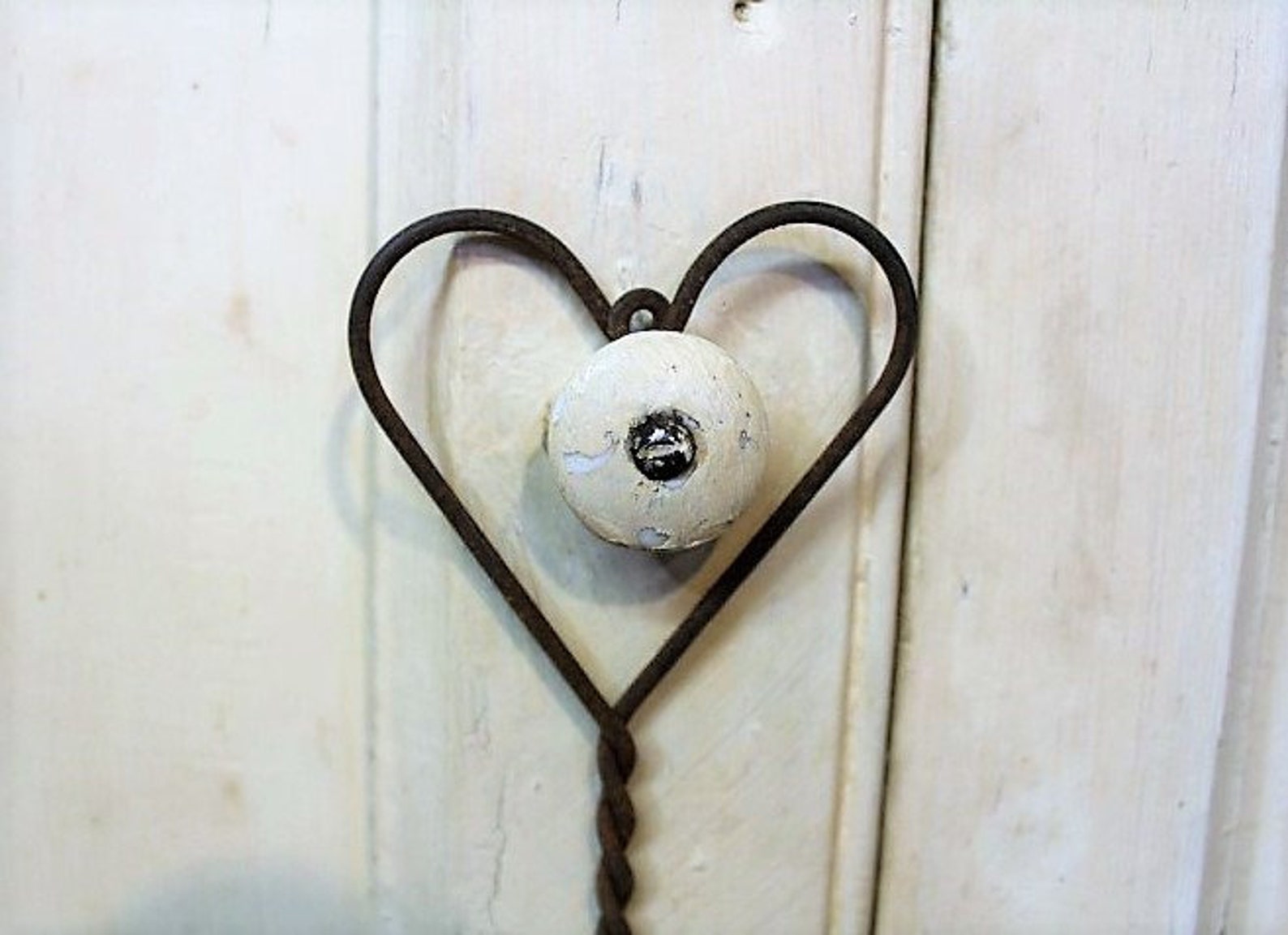 Vintage BENT WIRE HEART Paper Plate HolderWall Hanging Prim Etsy