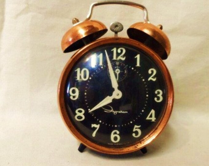 Vintage INGRAHAM LUMINOUS Wind up Alarm Clock Works 4 Etsy