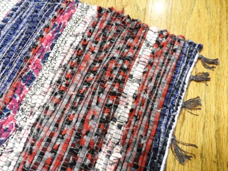 RAG RUG Runner Handmade Rug Colorful Strips of Material-Just | Etsy