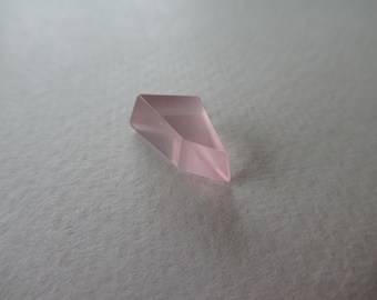 Rose Quartz Cabochon Curved Concave Facets Transparent Quartz from Brazil