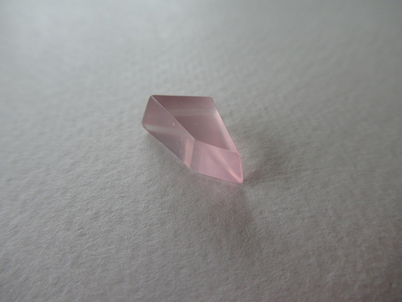 Rose Quartz Cabochon Curved Concave Facets Transparent Quartz from Brazil
