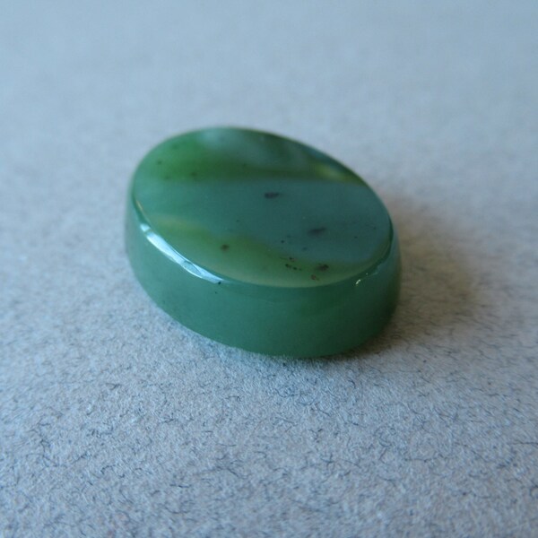 Siberian Nephrite Jade Cabochon Top Grade Deep Green Ulan Khodinskoe Deposit Flat Oval